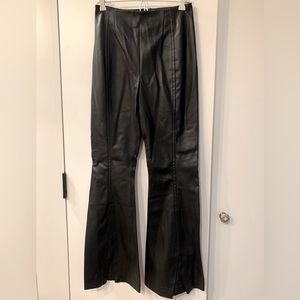 Free People Real Deal Slit Vegan Leather Pants Black 28